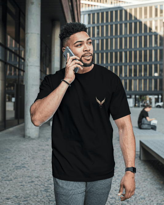 Black Oversized T-Shirt for Men & Women | Premium Cotton | Unisex Streetwear | Dino Trends