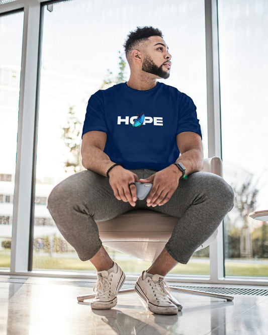 Navy Dark Blue T-Shirt Men & Women | Oversized  Premium Cotton | 240 GSM | Dino Trends